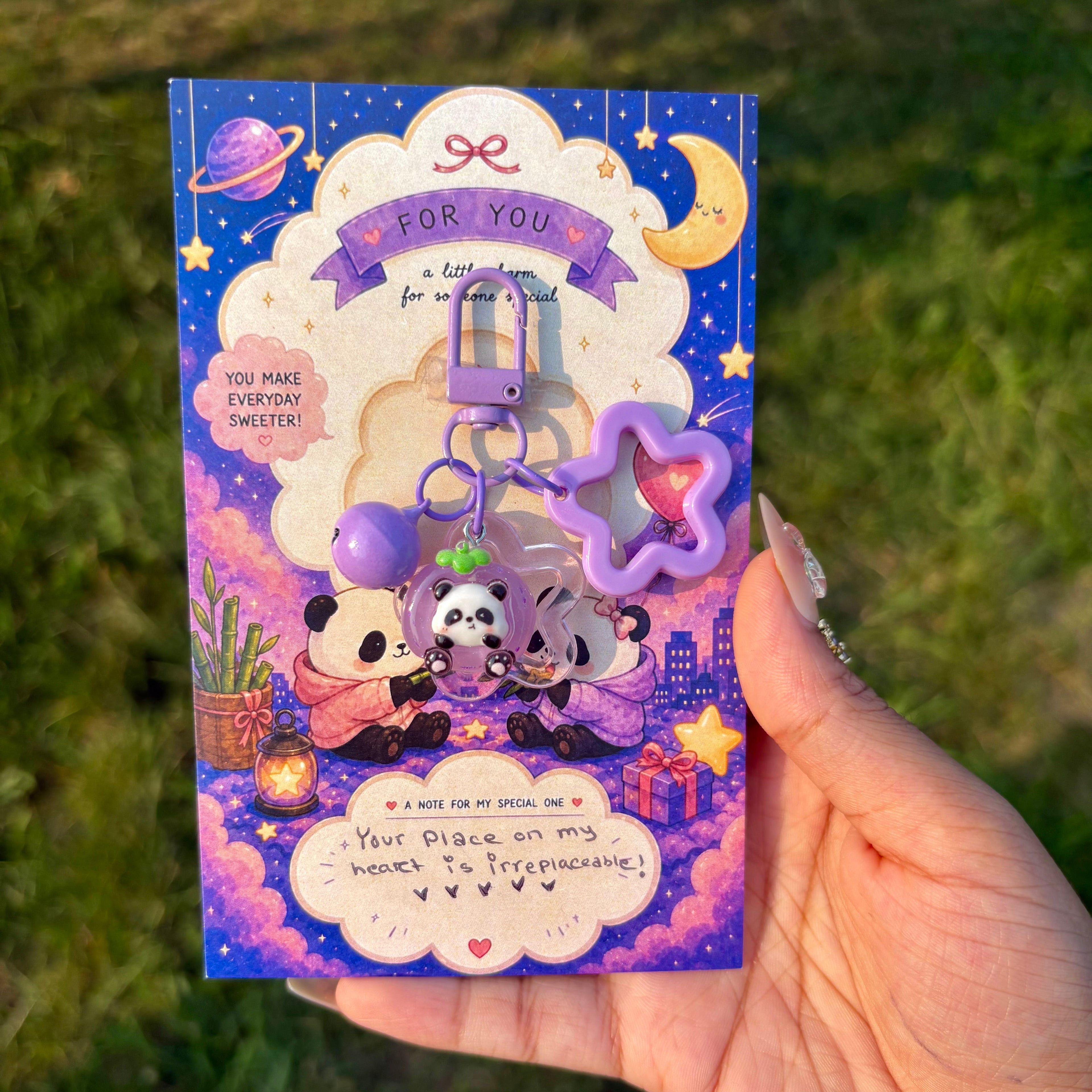Panda Galaxy Charm Card