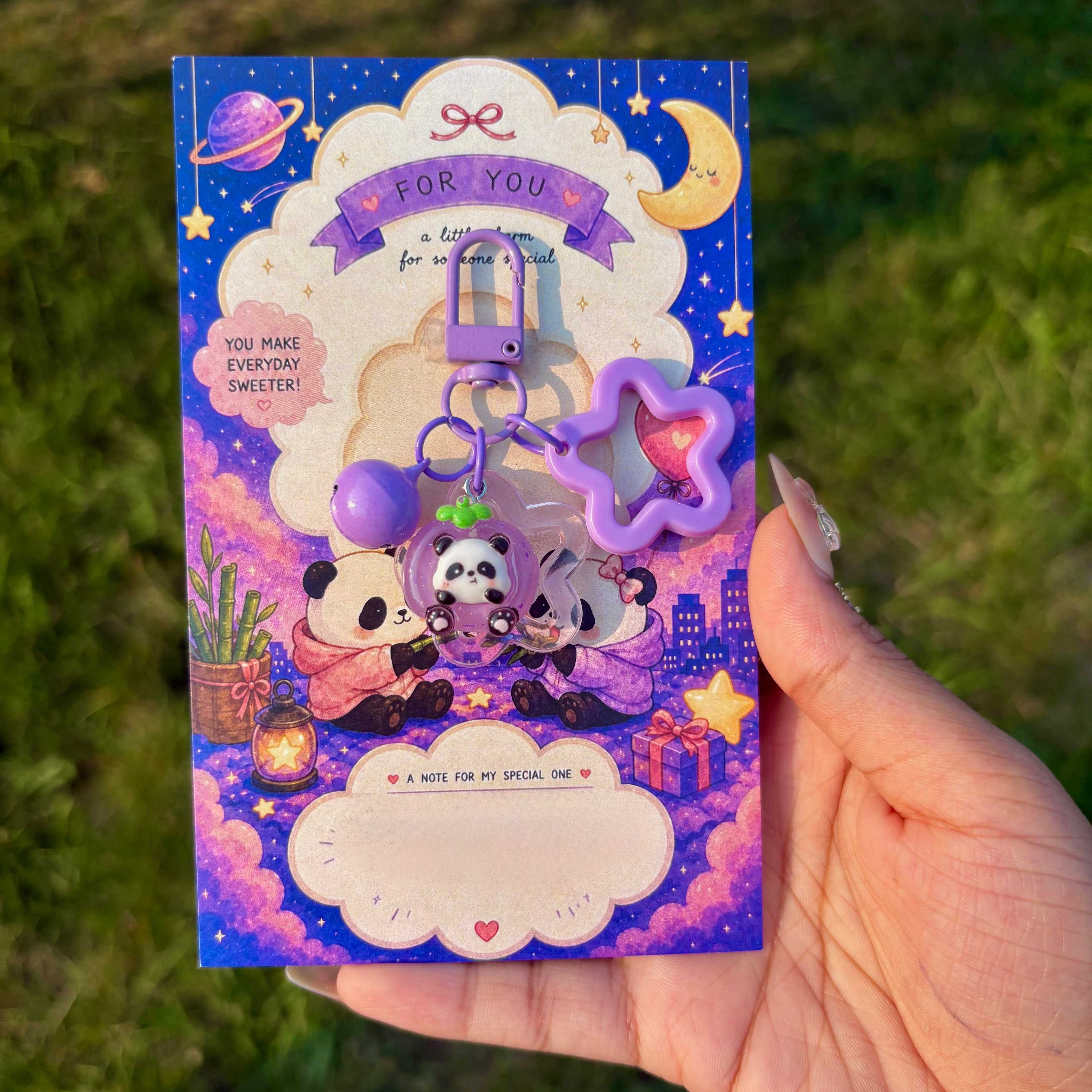 Panda Galaxy Charm Card